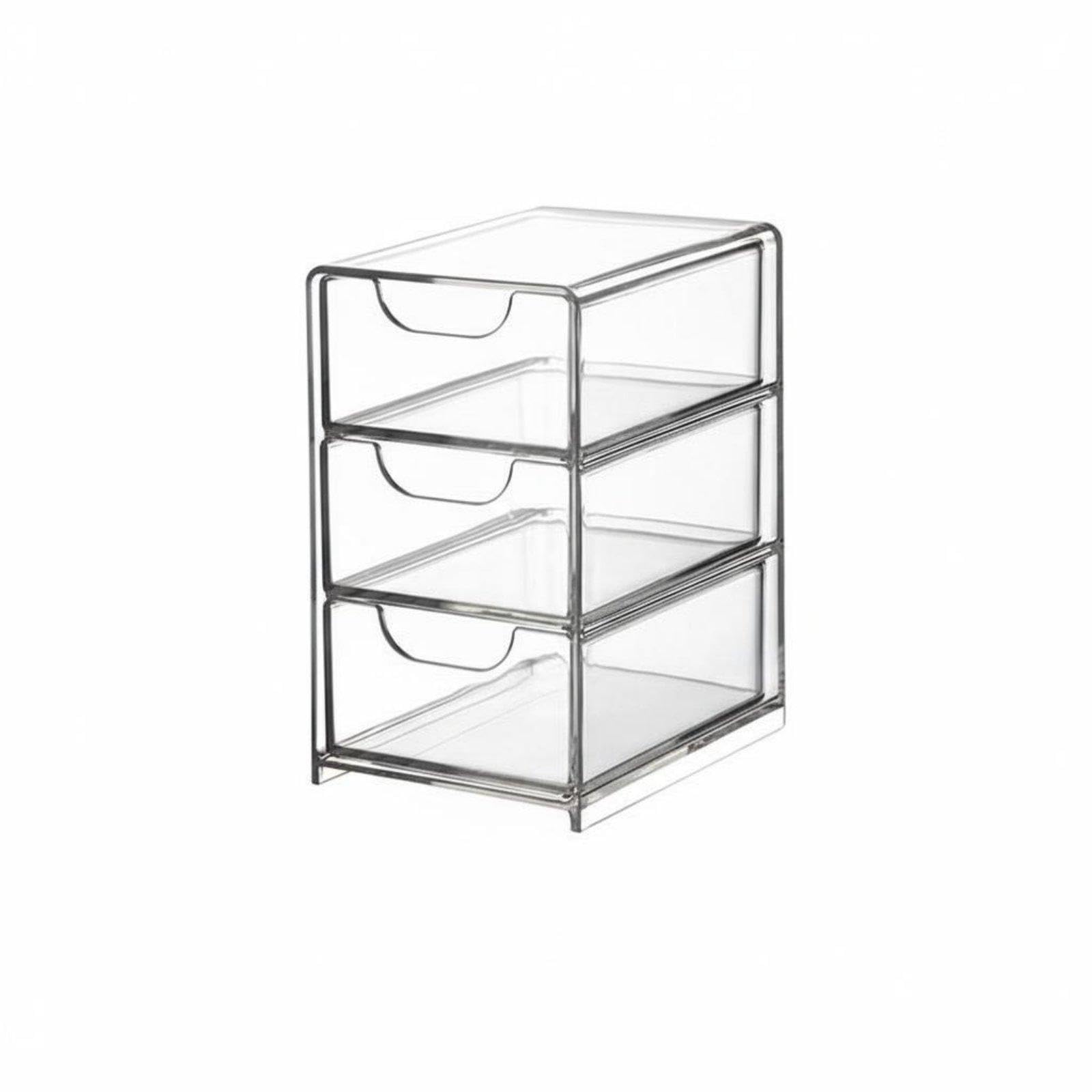 6 Piezas Organizador de Cajones Bandejas Acrílicas Transparentes Caja de Orden Apilable Contenedor para Útiles Y Accesorios Adecuado para Mesa de Trab, 5 piezas