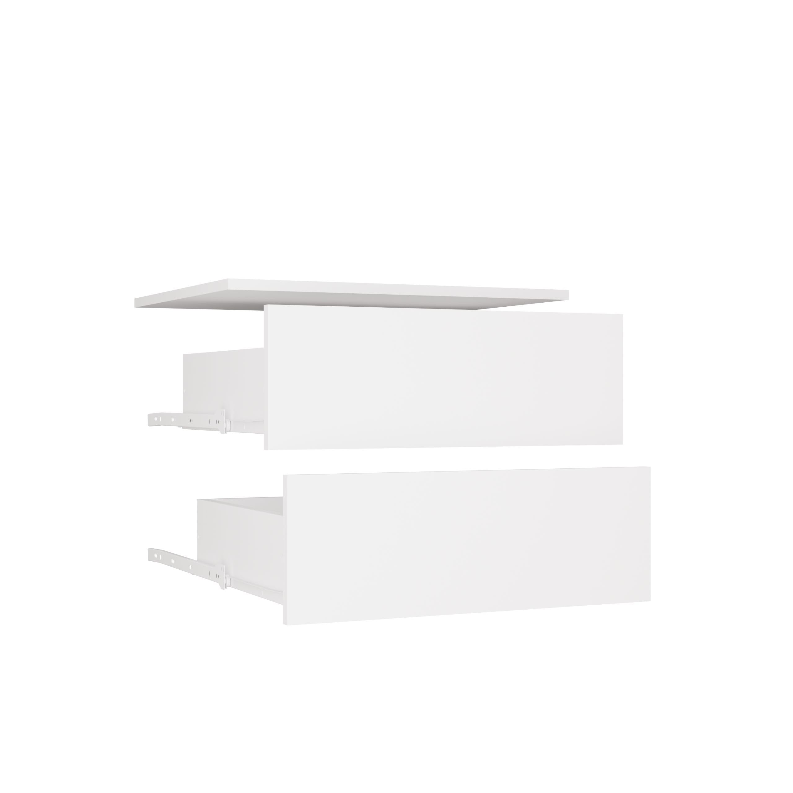 CDF Schubladenmodul Weiß 2 Schubladen – Einsatz für Kleiderschrank, Schubladeneinsatz Garderobe, Schrank Organizer, Schubladenblock für Kleiderschrank System, 2er Set Einsatzmodul