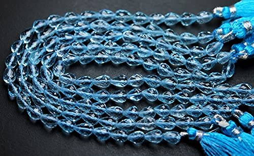 Sky Blue az micro faceted drops briolettes en pierres naturelles 6.5-7mm