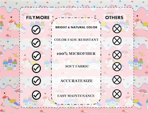 Image of Filymore Twin Unicorn Bedsheet Made with Microfiber Wrinkle Free Soft Hypoallergenic | Floral Printed Double Bed Queen /King Size for Kids (90x90 Inches /Twin Unicorn /Boys Girls Room)(Red)