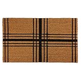 DII Natural Coir Geometric Modern Outdoor Door Mat, Front Porch Décor, 17x29, Farmhouse Plaid