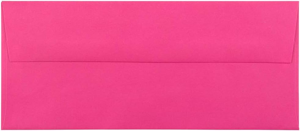 JAM PAPER #10 Business Colored Envelopes - 4 1/8 x 9 1/2 - Ultra Fuchsia Hot Pink - 25/Pack