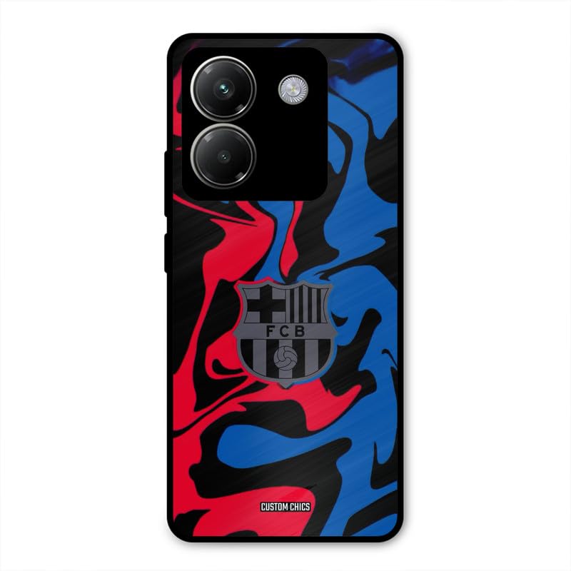 Image of PrintShield FC Barcelona Comic Back Cover for Poco M7 Pro, Shockproof Printed Phone Case with Soft TPU Sides & Anti-Slip Grip