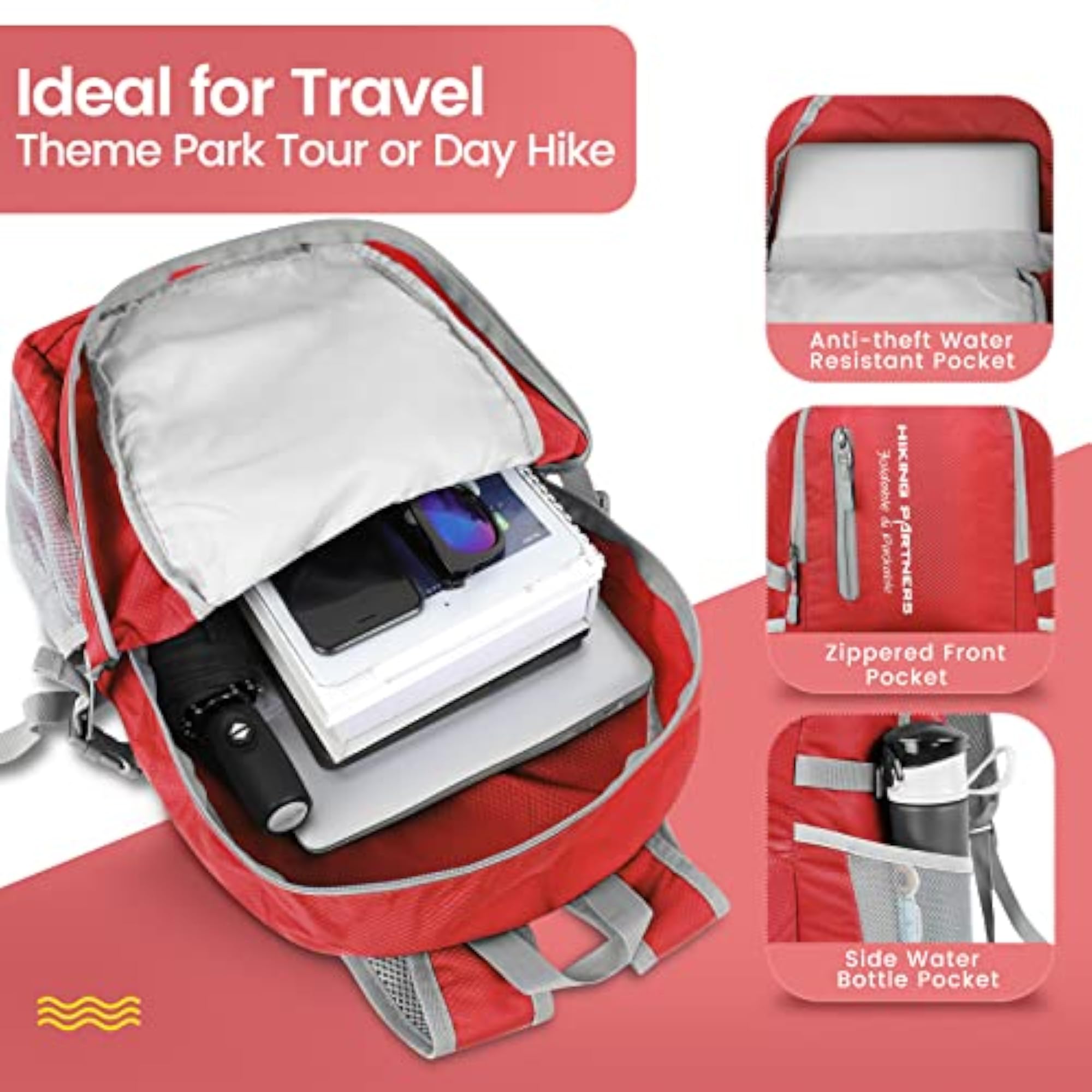 Lightweight Packable Water Resistant Hiking Daypack