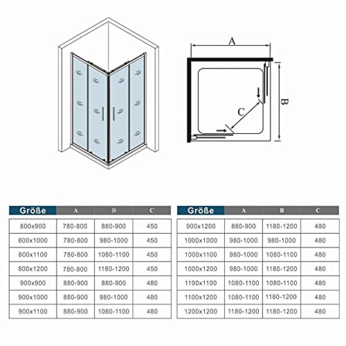 AICA SANITARIOS 70x70cm CABINA DE DUCHA DE ESQUINA CORREDERA NEGRA MATE 6MM CON PERFILERIA NEGRA MATE ALTURA 190CM, ENTRADA ESQUINA