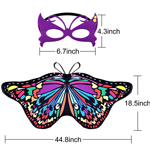 Disfraz infantil de mariposa 9 piezas con alas y máscara miniatura 2