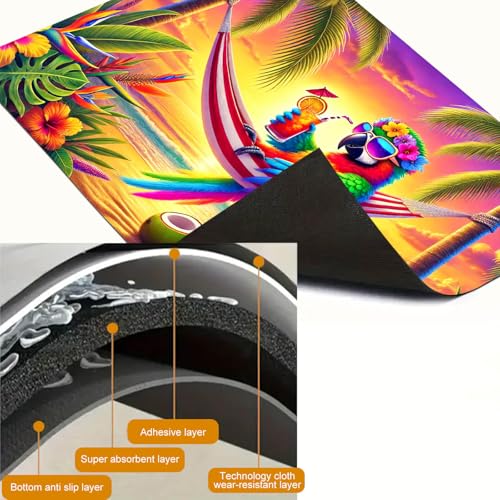 Image of HOMETITUTE Summer Stove Top Cover 28x20 Tropical Parrot Sunset Heat Resistant