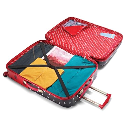 American Tourister Disney Hardside Luggage with Spinner Wheels, Minnie Mouse Red Bow, 2-Piece Set (21/28)