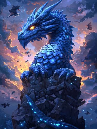 Peinture par numéros adulte dragon abstrait kit de loisirs créatifs 70x100cm sans châssis