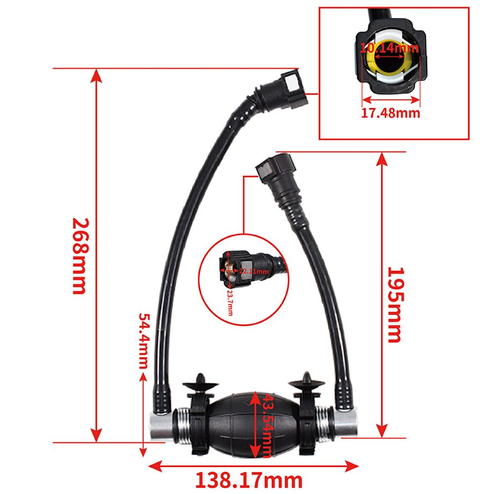 Pompa carburante manuale per gruppo tubo carburante diesel, compatibile con Nissan Qashqai J10 dal 2007 al 2013, Renault Koleos 2.0 dCi 17270JD500
