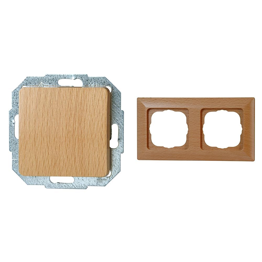 Kopp 618631089 Milano Buche Universalschalter & Abdeckrahmen 2-Fach Milano buche