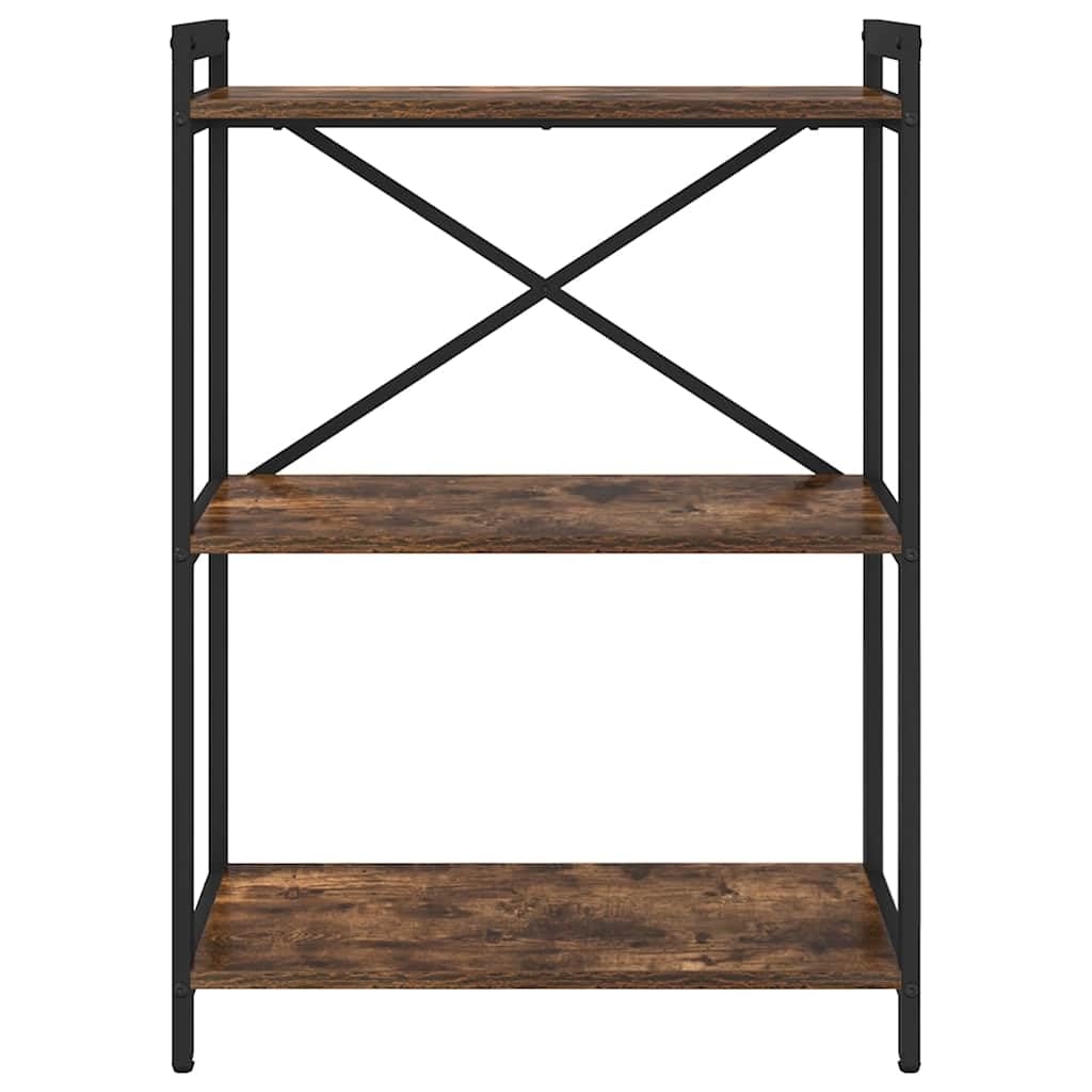 vidaXL Étagère Chêne fumé 60 x 30 x 85 cm Bois d'ingénierie, Étagère Industrielle Moderne, Rangement en étagères, déco pour Organiser ta Maison, Meuble Livre Libre