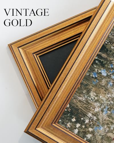 Image of VIYYIEA Vintage Gold Framed Wall Art for Living Room, Books Canvas Prints Home Decor, Fantasy Painting Picture, Bedroom Wall Decor Gifts for Friends or Family -【The Garden of Spirit】-(16L x 12W)