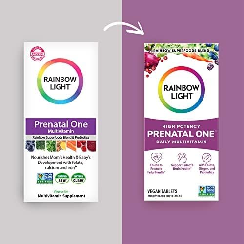 Rainbow Light Prenatal One Multivitamin, Folic Acid, Calcium, & Vitamin D, Gluten Free, Supports from Conception to Postnatal, Clinically Proven Absorption