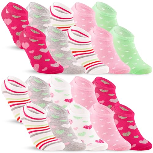 10 Paar Kinder Sneaker Socken Jungen & Mädchen Baumwolle Kindersocken 56285 (35-38)