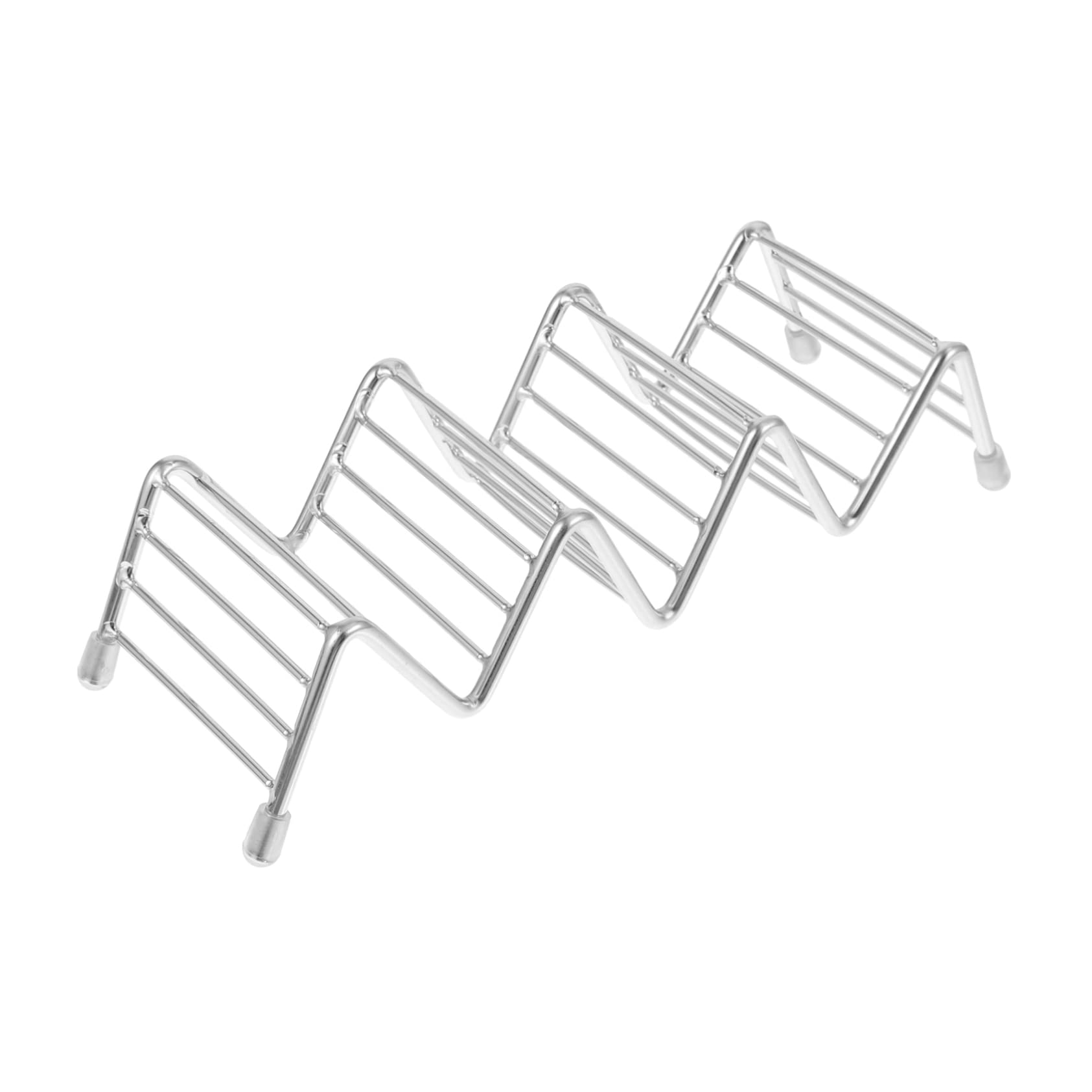 Cabilock 1pc Crepe Stand Rack Taco Tortillas Serving Tacos Holder Stand Taco Tray Holder Taco Holder Plate Reversible Tortilla Holder Tortilla Holder Tray Stainless Steel Silver