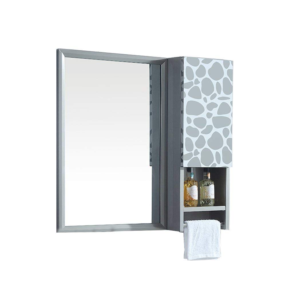 TYUHDUYUR Stainless Steel Bathroom Mirror Side Cabinet Wall-Mounted Washable Vanity Mirror Cabinet with Shelves (Color : #2)