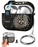Picture of Joyleop for Airpods Pro 3 Case - with Safety Lock Cute Women Girl Girly Asethetic Pretty Design Hard Shock Protective Cover with Keychain for Airpods Pro 3rd Gerneration 2025,Sun Moon