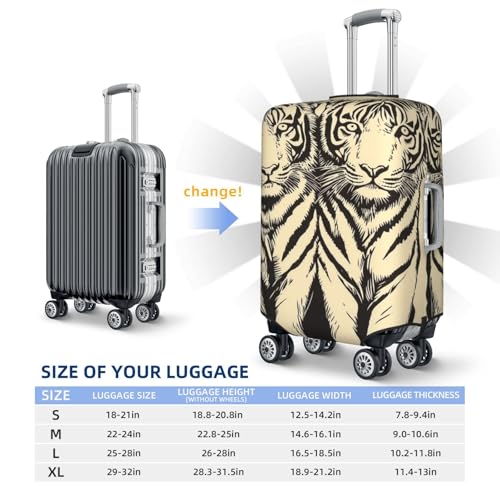 Two Tigers Vintage Elastic Travel Luggage Covers Dustproof Scratch-Resistant Suitcase Protector Fit 22-24 Inch4