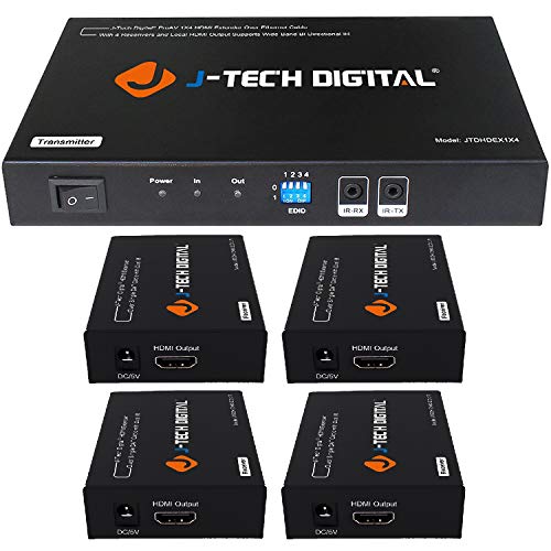 Amazon Crazy ๐ฅ Deals J-Tech Digital ProAV 1X4 HDMI Extender HDMI Amplifier HDMI Splitter Over Ethernet Cable with Bi-Direction IR and EDID Functions (1x4) Amazon Crazy ๐ฅ Deals J-Tech Digital ProAV 1X4 HDMI Extender HDMI Amplifier HDMI Splitter Over Ethernet Cable with Bi-Direction IR and EDID Functions (1x4)