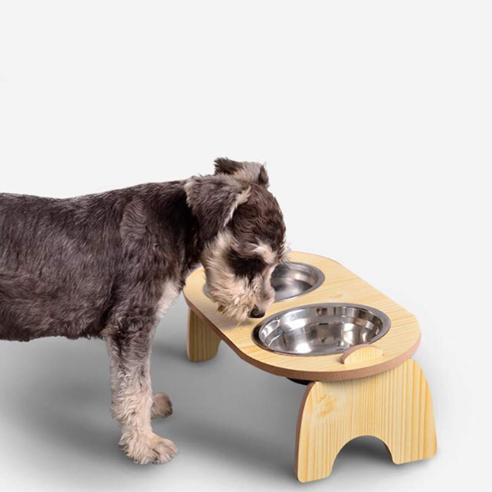 Comedero for mascotas con doble cuenco, soporte elevado con dos cuencos de acero inoxidable, soporte for comida for perros, cuenco elevado for perros, cuencos de comida y agua, comedero for perros y g