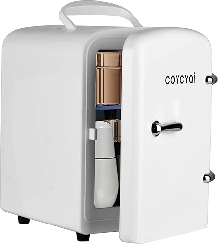 Mini refrigerador para el cuidado de la piel, 4 L6 latas pequeño de belleza personal y calentador, refrigerador USB portátil para dormitorio, disponible en Yaxa Venezuela