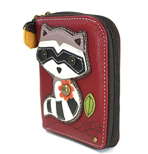Chala Pal Zip Around Wallet/Wristlet, Credit Card Slots, Coin Zip Pocket and Strap (Raccoon)3