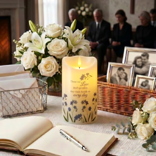 Image of Homemory Memorial Candle Bereavement Sympathy Gifts for Loss of Loved One, Real Wax LED Candle with Remote Memorial Gifts for Loss of Mother Loss of Father in Memory of Loved One Remembrance Gift