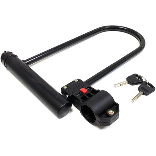 MMG Motorcycle Scooter Anti-Theft Security Lock U Shaped, Comes with Two Keys and Carry Bracket
