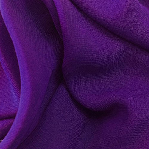 Solid Sheer Chiffon Fabric Polyester Dress 58 Inch Wide- Fabric by The Yard (F.E.) (5 Yard, Purple)
