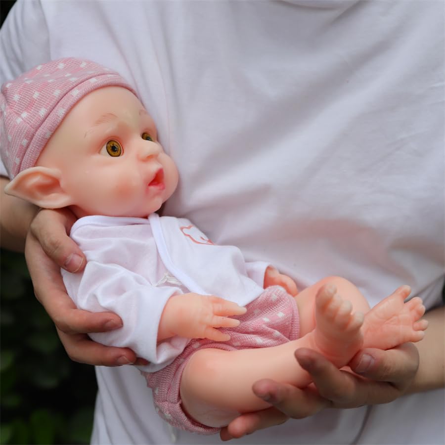 Muñeca bebé reborn de silicona realista 18.5" miniatura 3