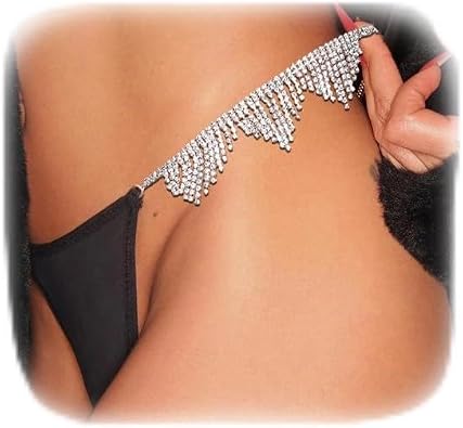 Luxury Rhinestone Waist Chain Thong Crystal Thong Panties Rave G String Underpants Bikini Sexy Low Waist Chain for Women