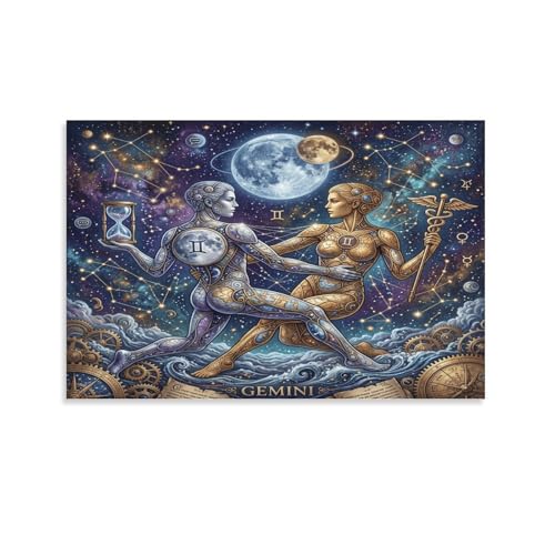 Toile Galaxie Gémeaux 50x75 cm pour décoration murale de salon