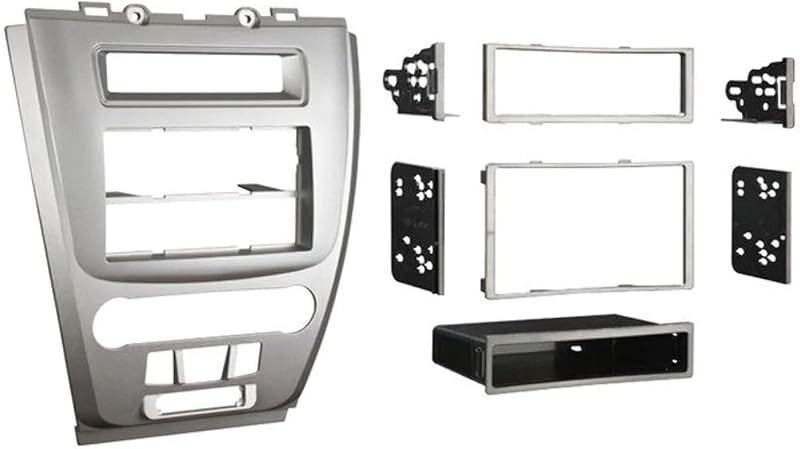Kit de Moldura para Rádio Single DIN ou Double DIN Metra 99-5821S para Ford Fusion e Mercury Milan 2010, Prata