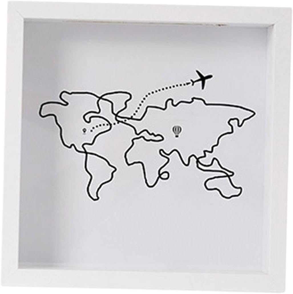 VELURA Shadow Box Frame Square Ticket Holder for Handicrafts Stamps Concert Tickets White 29x29cm| Frames|Home & Garden