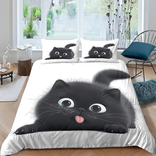 Housse de couette ours mignon 3D en microfibre King 220x240cm - 4