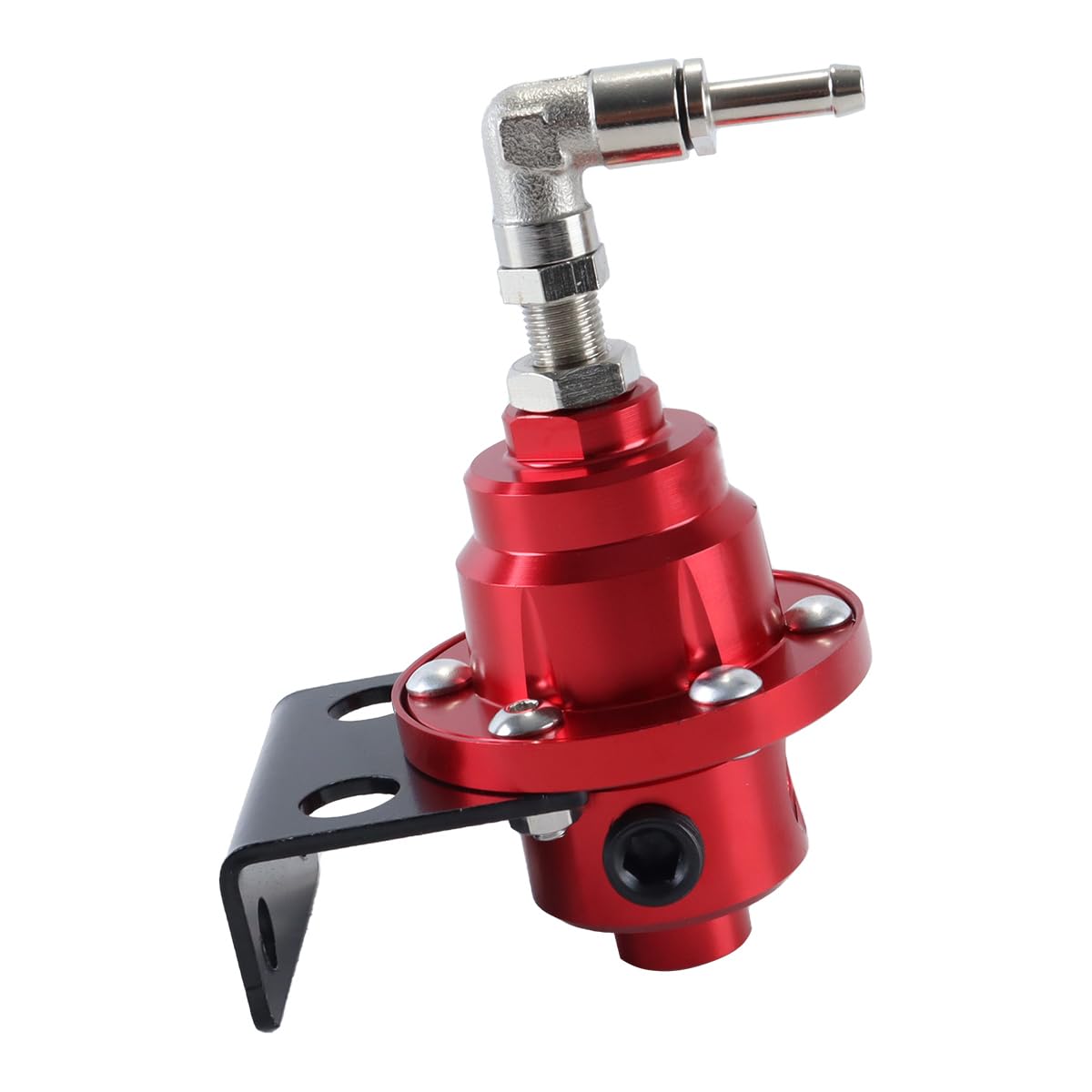 Régulateur de pression de carburant réglable, universel, en aluminium, FPR, avec manomètre, pour voiture, rouge