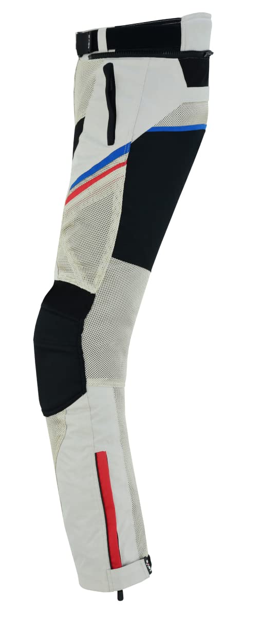 LOVO - Pantalon Moto Verano Unisex con Diseño Perforado - Ropa de Motociclismo para Hombre y Mujer - Confort y Ventilación Óptima - Protecciones Integradas en Rodillas y Caderas - Estilo Moderno