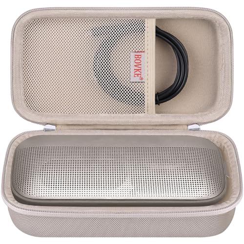 BOVKE Hard Travel Speaker Case for Bose New SoundLink Flex Speaker (2nd Gen) / Bose SoundLink Flex Bluetooth Portable Speaker, Mesh Pocket for Bose Speaker Charger, Charging Cables, Sandstone by BOVKE - Used condition - US$10.97