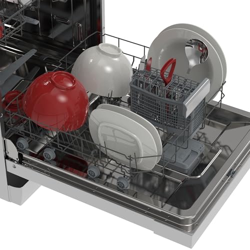 Sharp Geschirrspüler 60 cm freistehend | Spülmaschine | 14 Maßgedecke | 9 Programme | AquaStop | Auto-Door | Inverter Motor | leise 42 dB | Geschirrspüler 60cm | QuickWash | EcoWash | QW-NA3YF42AI-DE