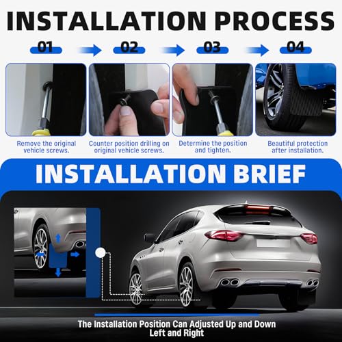 Image of 4PCS Universal Mud Flaps for Pickup Trucks Vehicles Mudguard Splash Guards Front and Rear Set Flexible and Bendable Mudflaps Dirty Traps Fender Flares Compatible with Dodge Ram Ford GMC Toyota Tacoma