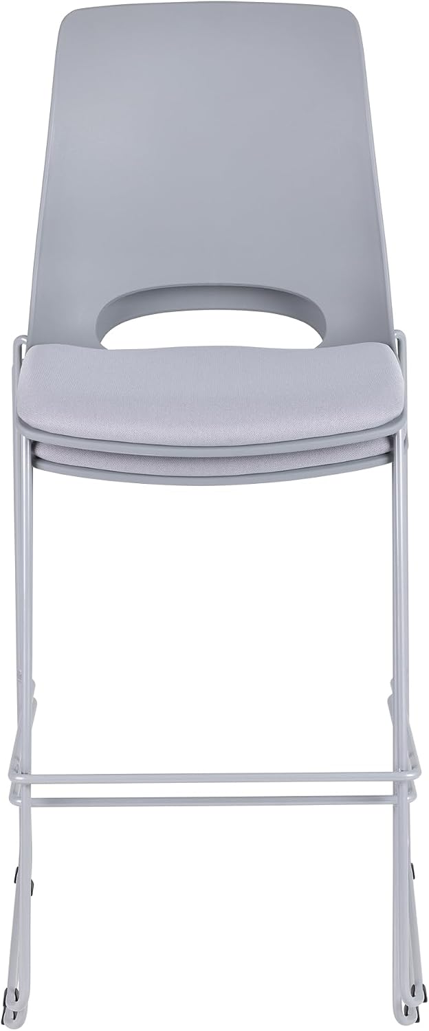 Learniture Graduate Bar-Height Sled Base Chair, Padded Stool for Meeting Spaces, Cafeteria, Break Rooms and Waiting Areas 30" H (Set of 2)