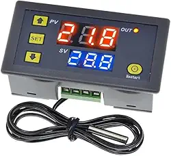 Controlador de Temperatura Digital Termostato W3230 Bivolt 110-220V com Sensor NTC – Aquário, Chocadeira, Cervejeira, Estufa e Freezer