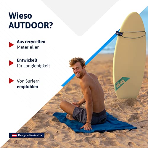 AUTDOOR® Mikrofaser Badeponcho Damen & Herren - nachhaltig aus 100% recycelten PET-Flaschen - Handtuch als Umziehhilfe für Strand und Wassersport - schnelltrocknend & kompakt (Blau, Large)