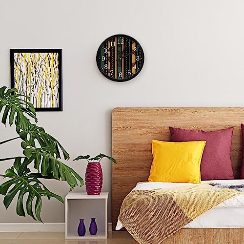 Horloge murale silencieuse à quartz et sans tic-tac avec design élégant à rayures