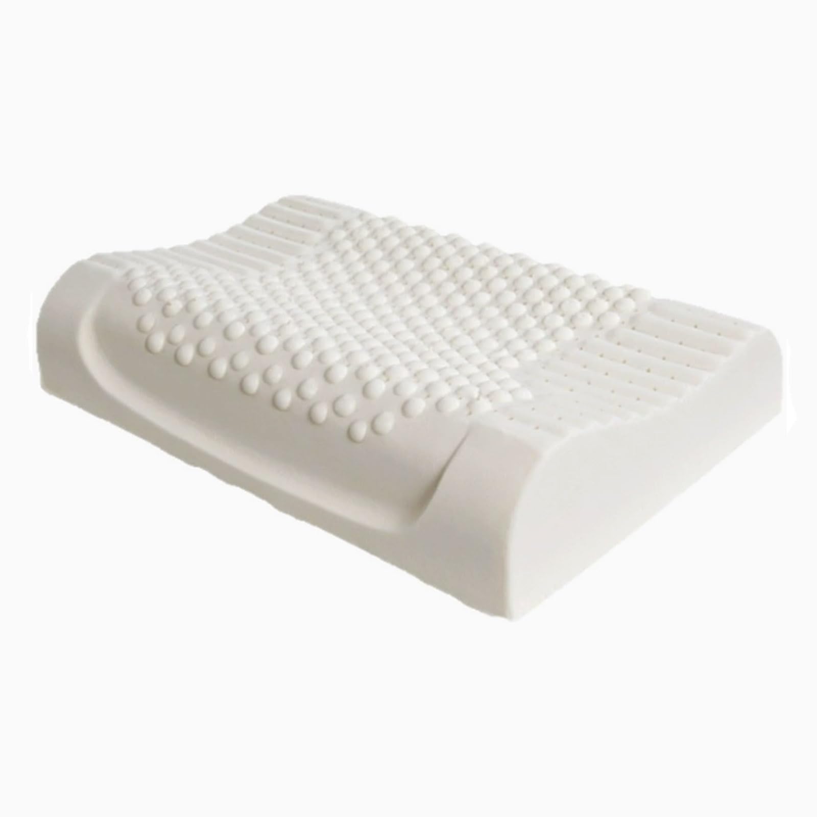 WJIANY 100% Natural Premium Latex Pillow, Contour Latex Pillow with Removable Cotton Cover, Breathable, Pressure Relief, Durable,B,35X55cm