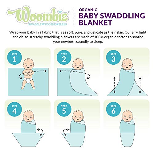 Image of Woombie AirWrap Organic Swaddle - Old Fashioned Receiving Blankets for Babies - Lightweight, Vented Design, Tie-dye Pink, 44 inch x 44 inch