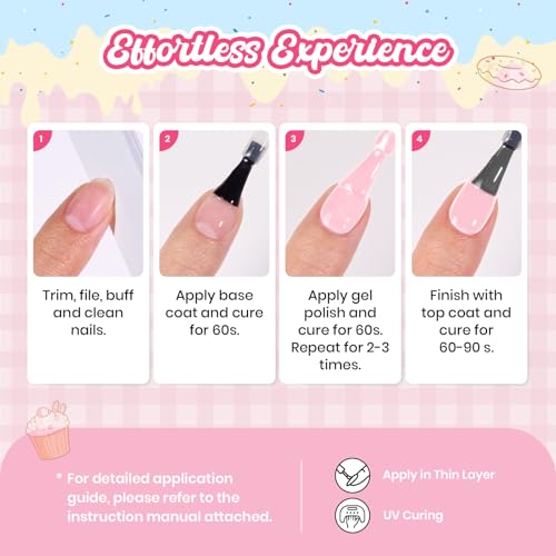 Image of Beetles Pink Gel Polish - Taste of Summer Strawberry Milk, Light Pink Gel Nail Polish for Pastel Nails, Same Color Bottle, Summer Nails Art Salon Long Lasting Soak Off UV LED Nails Lamp