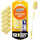 Swiffer Duster Heavy Duty Dusting Kit, Cleaning Supplies, 3 ft Extended Handle, 1 Duster, 12 Refills