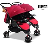 Zwillings-Kinderwagen - Doppelt Faltbarer Sicherheits-Spaziergänger,D
